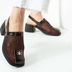 Resim Dericia Shoes Moment Kadın Hakiki Deri Rugan Detaylı Fileli Günlük Rahat Yumuşa Kahverengi 