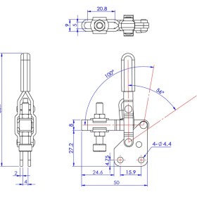 Resim Goodhand GH-101-AI Dikey Geçişli Kelepçe | 50 kg Kapasiteli Kompakt Kelepçe - Montaj ve Sabitleme Iş 