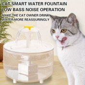 Resim Otomatik büyük kapasiteli ve sessiz dolaşım özellikli evcil hayvan su çeşmesi, USB ile çalışan filtre, kedi ve köpekler için ideal, seyahat ve ev kullanımı için mükemmel, pil gerektirmez 