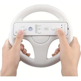 Resim Motion003 Beyaz 1 Adet Evrensel Wii Plastik Yarış Direksiyonu Uzaktan Kumandalı Oyun Aksesuarı 