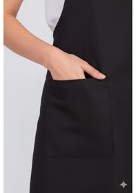 Resim Kadın Boyundan Asmalı Barista Şef Mutfak Önlüğü 60x85 Cm Siyah 