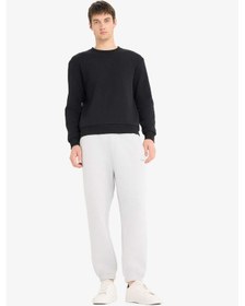 Resim Defacto Regular Fit Beli Bağcıklı Fermuar Cepli Paçası Lastikli Eşofman Altı Y5511az25augr184 Gri 