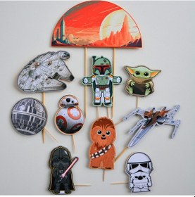 Resim Star Wars Temalı Doğum Günü Pasta Parti Süsü Seti Cake Topper 