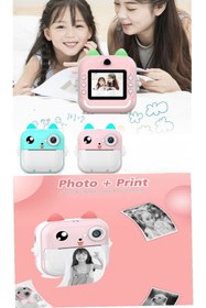 Resim whitetech Dijital Fotoğraf Makinesi Hd Mini Çocuk Kamerası Termal Yazıcı Baskı Anında Fotoğraf Sd Kart Giriş 