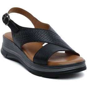 Resim Greyder 59264 Siyah Hakiki Deri Kadın Sandalet-922 Siyah 