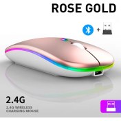 Resim Jingyi Bluetooth 5.0 Kablosuz USB Şarj Edilebilir Rgb Fare Bt5.2 Dizüstü Bilgisayar Pc Macbook Oyun Faresi 2.4 Ghz 1600 Dpı (Yurt Dışından) 