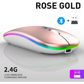Resim Jingyi Bluetooth 5.0 Kablosuz USB Şarj Edilebilir Rgb Fare Bt5.2 Dizüstü Bilgisayar Pc Macbook Oyun Faresi 2.4 Ghz 1600 Dpı (Yurt Dışından) 