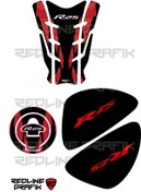 Resim Redline Grafik Yamaha R25 Tank Pad+yan Pad+depo Kapak Pad Set 