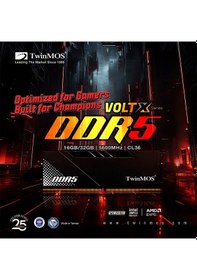 Resim Twinmos 16gb Voltx 5600mhz Cl36 Ddr5 Xmp/expo Single Kit Ram Tmd516gb5600u36b 