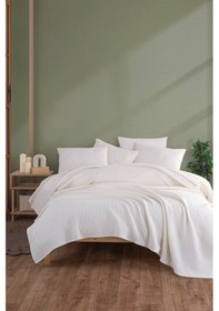 Resim Ecocel Pike Örtü Battal Megaking 230x260cm Karde Krem Krem 