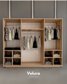 Resim Kelebek Modern 6 Kapaklı Aynalı Gardırop Dolap 