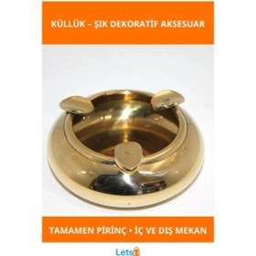 Resim Şık Parlak Pirinç Küllük Dayanıklı Ve Hijyenik 