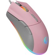 Resim Rampage SMX-R21 Compact USB Pembe Rgb Ledli Makrolu 12800DPI / 1000hz Drag Click Oyuncu Mouse 