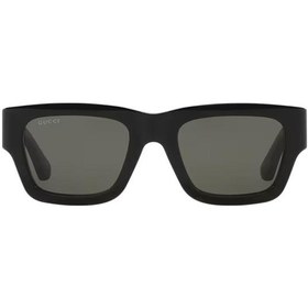 Resim Gucci Gg 1668s 001 52 Unisex Kare Siyah Kemik Güneş Gözlüğü Siyah 