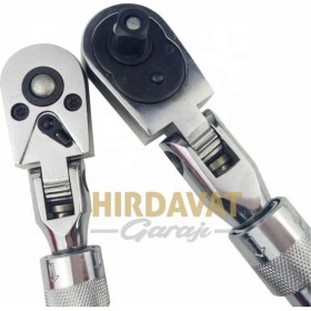 Resim Hırdavat Garajı 1/2 Mafsallı Uzatmalı Oynar Başlıklı Cırcır Kolu Profesyonel 