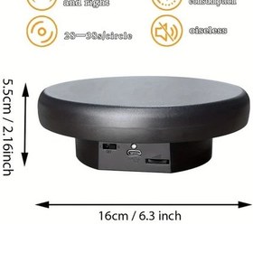 Resim Dashanshop Siyah Kompakt Döner Masa Ünitesi 3kg Kapasiteli Usb Pil Fotografçılık Siyah 