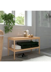 Resim Banyo Mobilyası Ragrund Bank Meridyendukkan Bambu, 77x37 Cm Banyo Tabure Kahverengi 