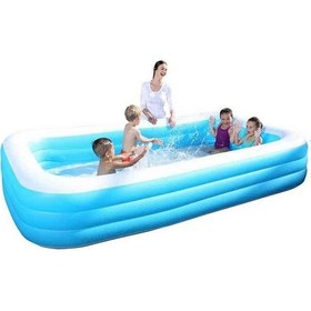 Resim Bestway Jumbo Dikdörtgen Mavi Havuz 