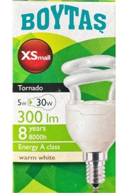 Resim BOYTAŞ 5 WATT TASARRUFLU AMPUL / E14 DUY / SARI IŞIK 
