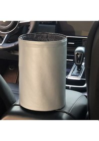 Resim Cbtx 2 Adet Deri Katlanabilir Araba Çöp Kovası Mini Sandalye Geri Asma Su Geçirmez Çöp Kutusu Gri 