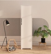 Resim Flora 1 Kapaklı 5 Raflı Gardırop Beyaz Elbise Dolabı 