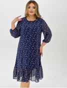 Resim Zari Collection Büyük Beden Şifon Elbiseler 315482016 Mavi 