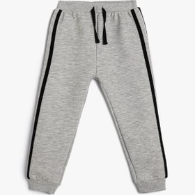 Resim Erkek Bebek Jogger Eşofman Altı Beli Bağlamalı Şerit Detaylı 