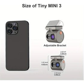 Resim Wangxi Kawa Mını 3 Dash Cam Kawa 1296p Qhd Mini Araba Kamerası Cj4512 Starlight Gece Görüşü Ses Kontrolü Park Modu 