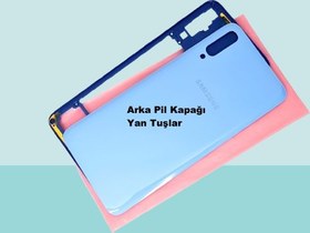 Resim Tkgz - Samsung Galaxy A70 A705 FULL KASA Arka Kapak Batarya Kapağı - MAVİ 