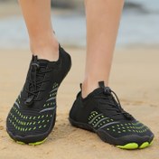 Resim Unisex Hızlı Kuruyan Su Ayakkabıları, Nefes Alabilir ve Hafif, Bağcıklı, Kauçuk Taban, Kumaş Üst ve İç, Plaj, Yürüyüş, Balıkçılık, Yüzme, Fitness için İdeal - Tüm Mevsimler için Düşük Toplu Rahat Dış Mekan Ayakkabıları 