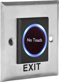 Resim Geeroyoo Infrared Optik Teknoloji İle Dokunmadan Kapı Açan, Mavi-kırmızı Işık Gösteren, Paslanmaz Çelik Kapı Çıkış Sensörü 