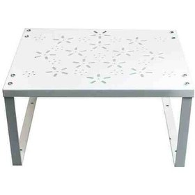 Resim Ayaklı Metal Dolap İçi Tezgah Üstü Kavanoz Kupa Bardak Rafı Beyaz Çok Renkli 