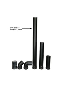 Resim 100 Cm Uzunluk Elektrikli Tam Otomatik Pelet Sobalara Uygun Pelet Soba Baca Borusu (Çapı 80 mm) 