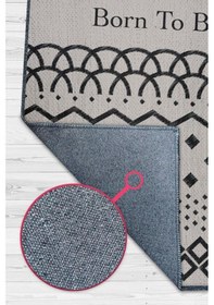 Resim Homshtag Mutlu Olmak İçin Doğdu Gri Çocuk Odası Halısı Minimal Çocuk Halısı Çok Renkli 