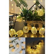 Resim 2m 10 Led 2 Kademeli Ananas Led Işık Pilli 