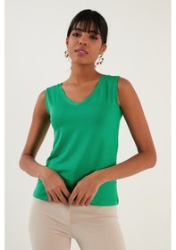 Resim Lela Kalın Askılı V Yaka Bayan Bluz 5864384 Benetton 