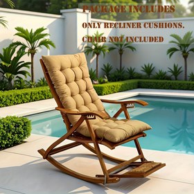 Resim 1 adet Bohem Tarzı Yüksek Sırt Rekliner Yastık - Polyester Koltuk ve Sırt Yastığı, İç/Dış Mekan Kullanımı İçin, Patio Koltuğu ve Güneş Şezlongu İçin Mükemmel, Sadece Elde Yıkama, Dış Mekan Mobilyaları İçin Patio Yastıkları, Patio Oturma, Zarif Oturma Seçeneği, Dayanıklı Oturma 