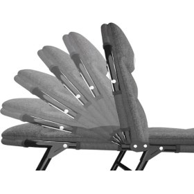 Resim Sunup SN-26974 Taşınabilir Ayarlanabilir 5 Kademe Sünger Kamp Yatak Şezlong (Açık Gri) 