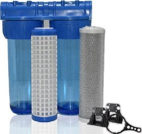 Resim Daire Bina Sayaç Girişi 10" İnc 2 Aşama Su Arıtma Cihazı ( Koku , Toz Tortu Önleyici Yumuşatma Sistemi ) 