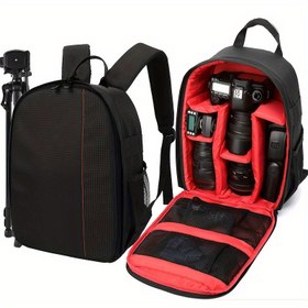 Resim Yeni Kamera Çantası Çok Fonksiyonlu Fotoğrafçılık Çantası Kamera Depolama Çantası Erkek ve Kadın Hafif Kamera Çantası Çift Omuz J Canon Nikon Dış Mekan Kamera Çantası Büyük Kapasiteli Sırt Çantası 