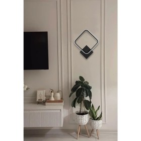 Resim Kira Aplik Siyah Renk Gün Işığı Ledli Banyo - Mutfak - Salon LED Duvar Aplik 