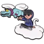 Resim Qıhe Jewelry Retro Meksika Emaye Rozet Pin - Beyzbol Şapkası Aksesuarı Antik Bakır Kaplama 