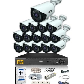 Resim IDS 15 Kameralı 5 Mp Lensli 1080P Full HD Kamera Seti - Gece Görüşlü - Su Geçirmez - Cepten İzle 