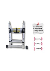 Resim Endokon 160 + 160 Cm. - 5+5 Basamaklı Teleskopik Merdiven - A Tipi Uzayan Merdiven 