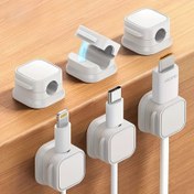 Resim Güçlü Yapışkanlı 6'lı Kablo Klipsi Düzenleyici, Delme Gerektirmez, Dayanıklı PVC Malzeme, Ev ve Ofis Tel Yönetimi için Uygun, Elektronik Cihazları Düzenleme İçin İdeal Araç 