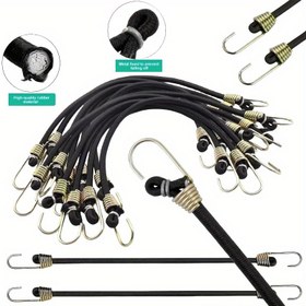 Resim Elektrikli Bisikletler ve Motosikletler için Ayarlanabilir Uzunluklu Yüksek Esneklikli Kauçuk Halat Bagaj Bağlama Elastik Kanca, Çantaları Sabitlemek İçin Yüksek Gerilim Kordonu 