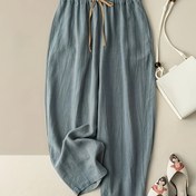 Resim Kadınlar için Japon Esintili Viskon Rayon Geniş Paça Pantolon - Elastik Bel ve İpli, Düz Bacak Tasarımı ile Bahar Yaz Sonbahar İçin Gevşek Kesim Drape Pantolonlar, Makinede Yıkanabilir Günlük Ofis Giyimi, Dayanıklı Yapı 
