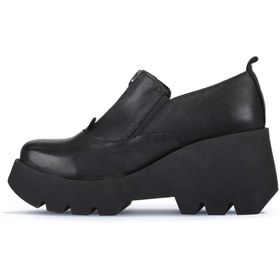 Resim Bueno Shoes Siyah Deri Kadın Dolgu Topuklu Ayakkabı 01wz8401 
