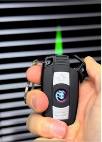Resim Indirimcenter Bmw Logolu Araba Kumanda Figürlü Işıklı Kırmızı Alev Turbo Çakmak 