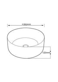 Resim Eva Banyo Lena E-7024 Tezgah Üstü Porselen Lavabo 